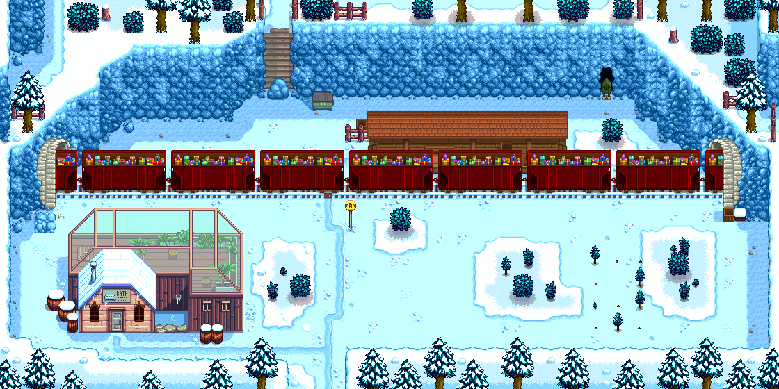 A train is passing through stardew valley